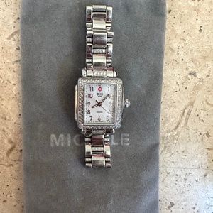 Michele mini deco watch with diamonds